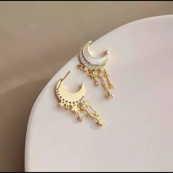 Star moon earrings - Picture 5 of 5